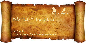 Máté Loretta névjegykártya